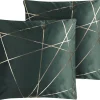Dekokissen Geometrisches Muster Samtstoff Grun 45 X 45 Cm 2Er Set Pinus