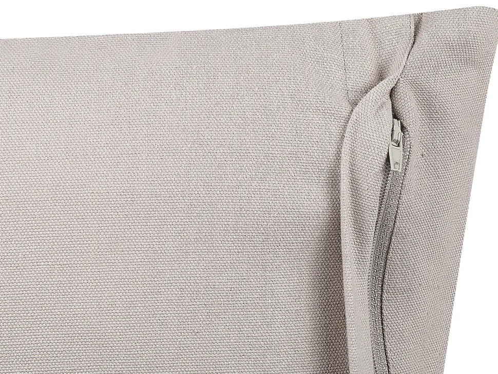 Dekokissen Geometrisches Muster Baumwolle Grau / Beige Gestickt 35 X 55 Cm 2Er Set Ocimum