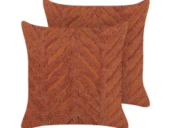 Dekokissen Geometrisches Muster Baumwolle Orange Getuftet 45 X 45 Cm 2Er Set Lewisia