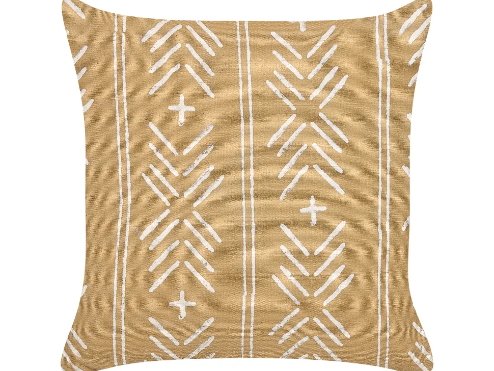 Dekokissen Geometrisches Muster Baumwolle Sandbeige / Weis 45 X 45 Cm 2Er Set Banyan