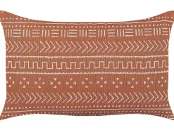 Dekokissen Geometrisches Muster Baumwolle Orange 35 X 55 Cm Orlaya