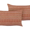 Dekokissen Geometrisches Muster Baumwolle Orange 35 X 55 Cm 2Er Set Orlaya