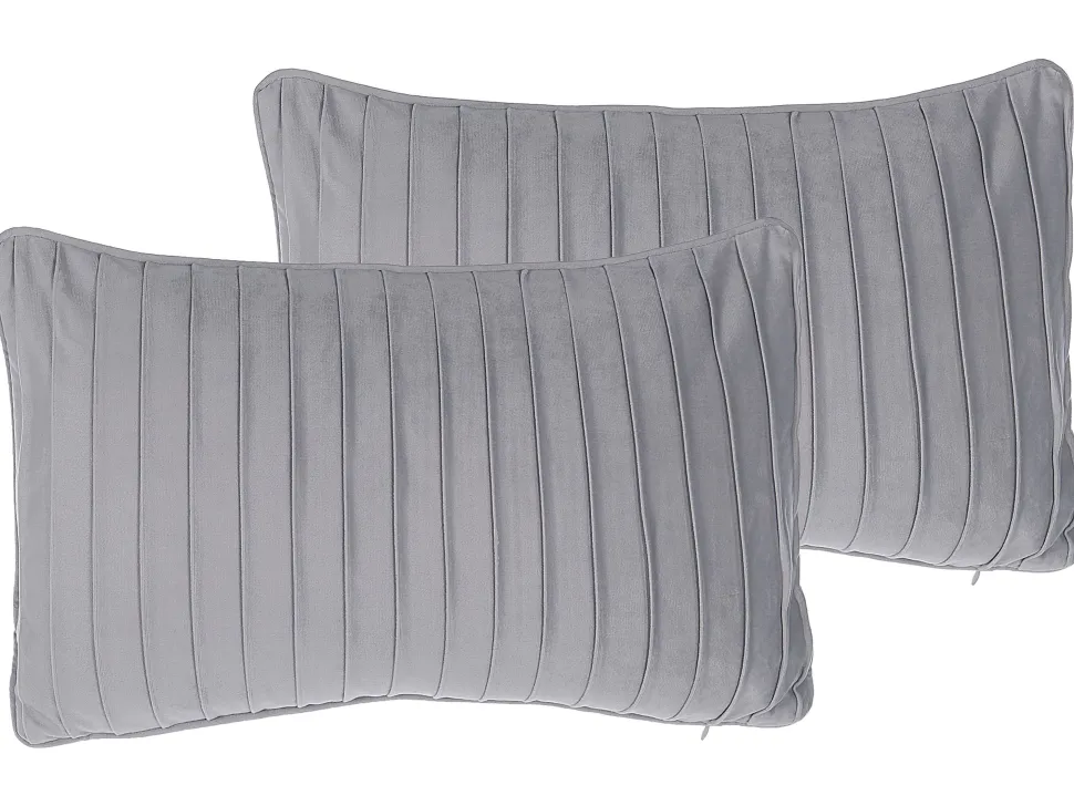 Dekokissen Gestreift Grau 30 X 50 Cm 2Er Set Komana