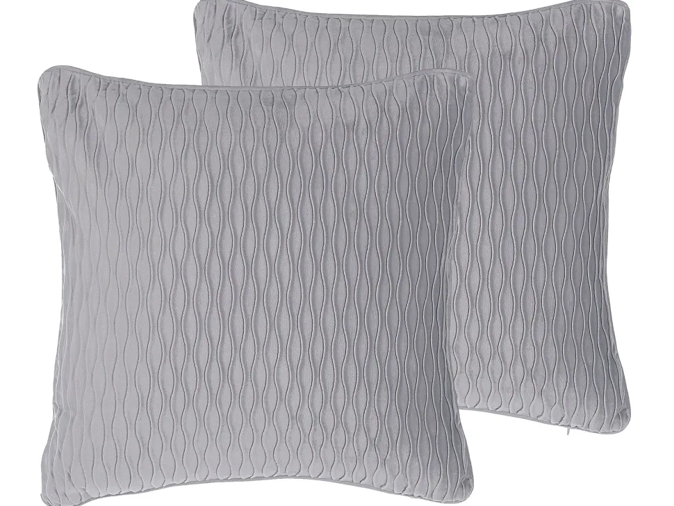 Dekokissen Grau Strukturiert 45 X 45 Cm 2Er Set Motari