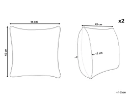 Dekokissen Grau Strukturiert 45 X 45 Cm 2Er Set Motari