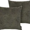 Dekokissen Grau Strukturiert 45 X 45 Cm 2Er Set Melur
