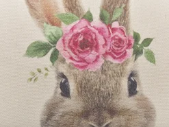 Dekokissen Hasenmotiv Grau / Rosa 45 X 45 Cm 2Er Set Tulipa