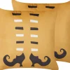 Dekokissen Hexenstiefel-Motiv Samtstoff Orange 45 X 45 Cm 2Er Set Covasna