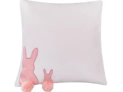 Dekokissen Kaninchenmotiv Baumwolle Weis / Rosa 45 X 45 Cm 2Er Set Phlox