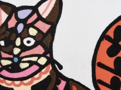 Dekokissen Katzenmotiv Mehrfarbig Bestickt 50 X 50 Cm 2Er Set Mehsana
