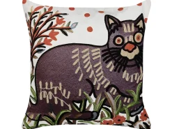 Dekokissen Katzenmotiv Mehrfarbig Bestickt 50 X 50 Cm 2Er Set Phusro