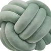Dekokissen Knoten Ball Flechtmuster Samtstoff Grun 30 X 30 Cm Malni