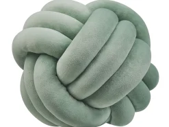 Dekokissen Knoten Ball Flechtmuster Samtstoff Grun 30 X 30 Cm Malni