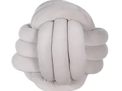 Dekokissen Knoten Ball Flechtmuster Samtstoff Grau 30 X 30 Cm Malni