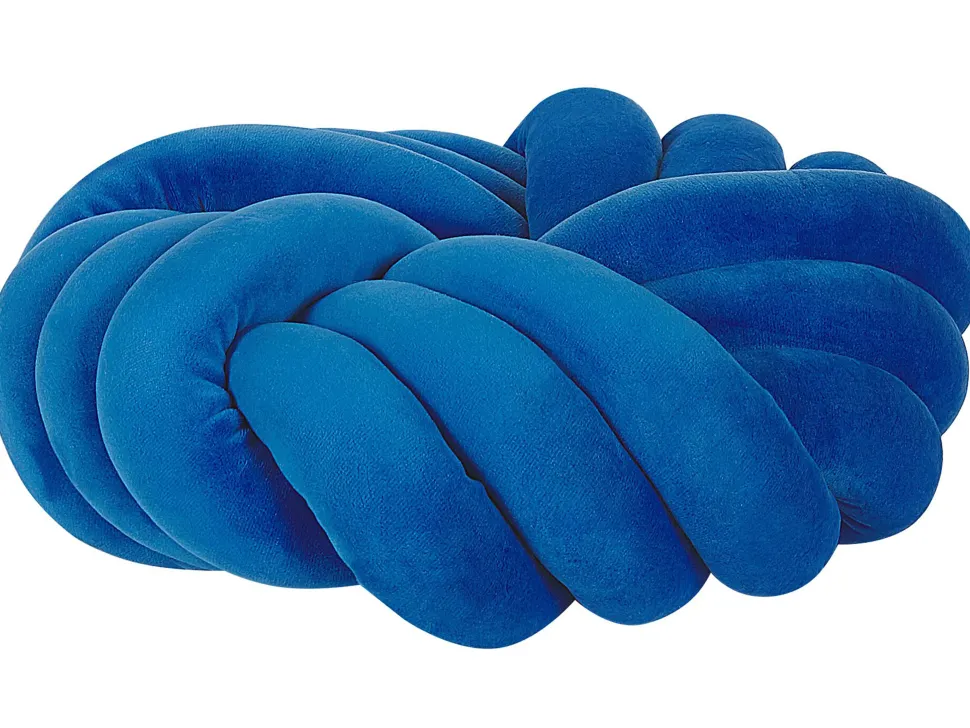 Dekokissen Knoten Flechtmuster Blau 30 X 30 Cm Akola