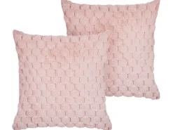 Dekokissen Kunstfell Rosa 43 X 43 Cm 2Er Set Purslane