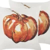 Dekokissen Kurbis-Motiv Samtstoff Beige / Orange 45 X 45 Cm 2Er Set Curbita