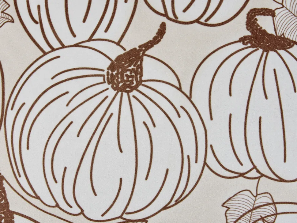 Dekokissen Kurbis-Motiv Samtstoff Beige / Braun 45 X 45 Cm Gourd