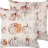 Dekokissen Kurbis-Motiv Samtstoff Beige 45 X 45 Cm 2Er Set Cucurbita