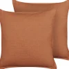 Dekokissen Leinen Orange 45 X 45 Cm 2Er Set Sagina