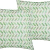 Dekokissen Leinenoptik Weis / Grun 45 X 45 Cm 2Er Set Prunus