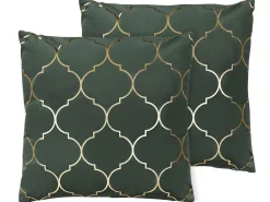 Dekokissen Marokkanisches Muster Dunkelgrun / Gold 45 X 45 Cm 2Er Set Alyssum