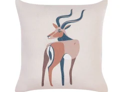Dekokissen Mit Antilopen Motiv Beige 45 X 45 Cm 2Er Set Abal