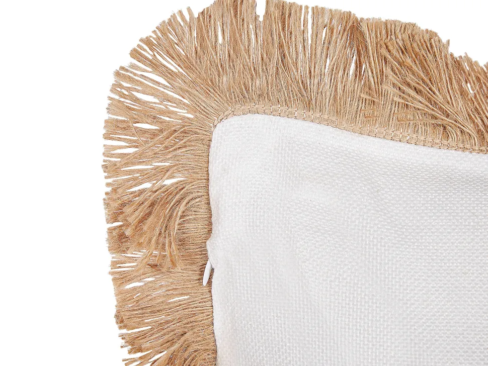 Dekokissen Mit Fransen Beige / Weis 45 X 45 Cm 2Er Set Agrimony