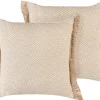 Dekokissen Mit Fransen Geometrisches Muster Sandbeige 45 X 45 Cm 2Er Set Lonar