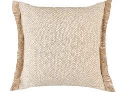 Dekokissen Mit Fransen Geometrisches Muster Sandbeige 45 X 45 Cm 2Er Set Lonar