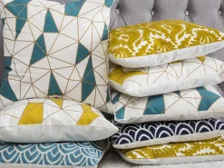 Dekokissen Netzmotiv Baumwolle Blau 45 X 45 Cm 2Er Set Clarkia