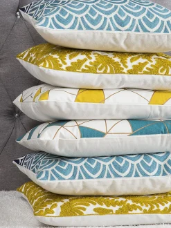 Dekokissen Netzmotiv Baumwolle Blau 45 X 45 Cm 2Er Set Clarkia