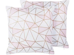 Dekokissen Netzmotiv Baumwolle Rosa 45 X 45 Cm 2Er Set Clarkia
