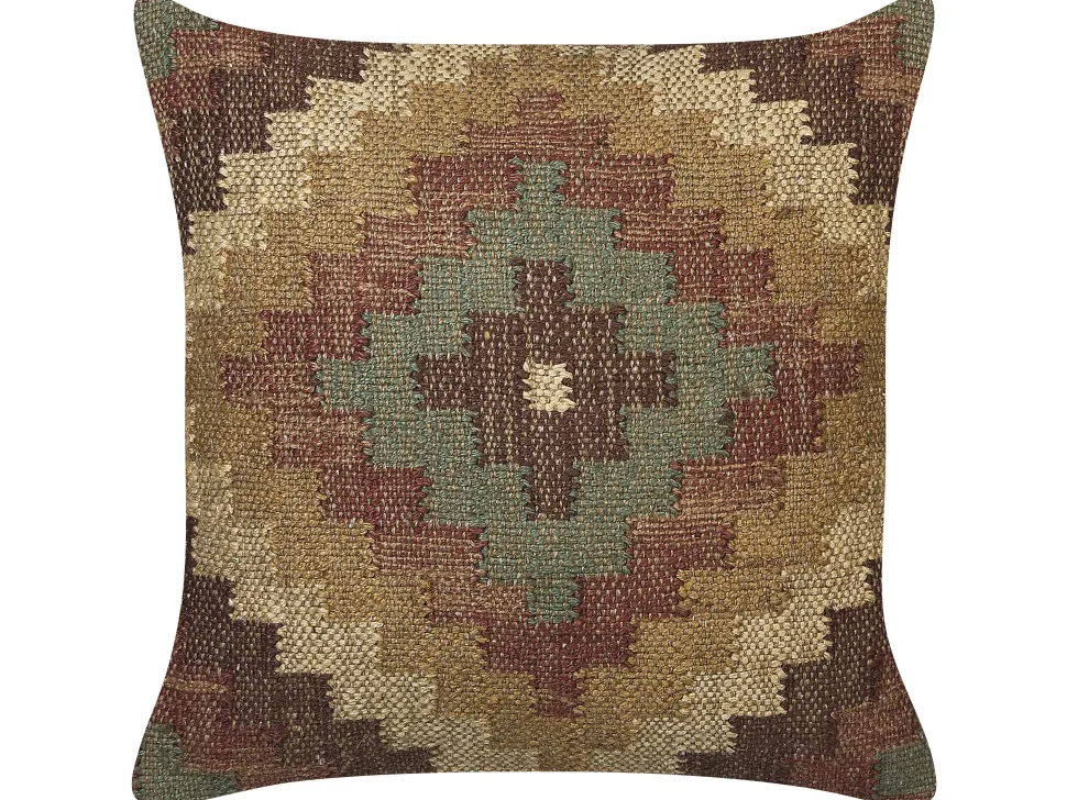 Dekokissen Orientalisches Muster Jute Mehrfarbig 45 X 45 Cm Maguri