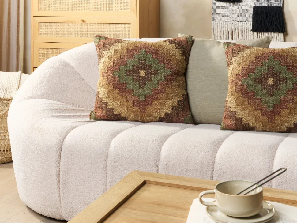 Dekokissen Orientalisches Muster Jute Mehrfarbig 45 X 45 Cm Maguri