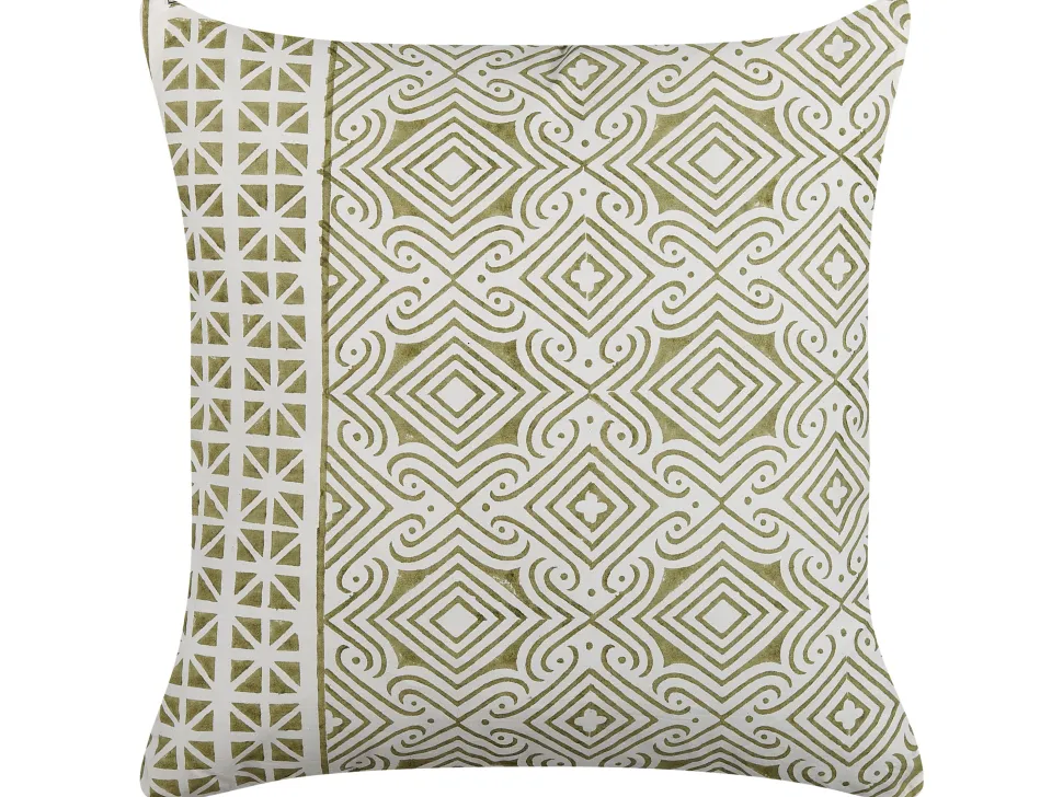 Dekokissen Orientalisches Muster Baumwolle Hellgrun / Weis 45 X 45 Cm 2Er Set Larics