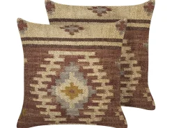 Dekokissen Orientalisches Muster Jute Mehrfarbig 45 X 45 Cm 2Er Set Beel