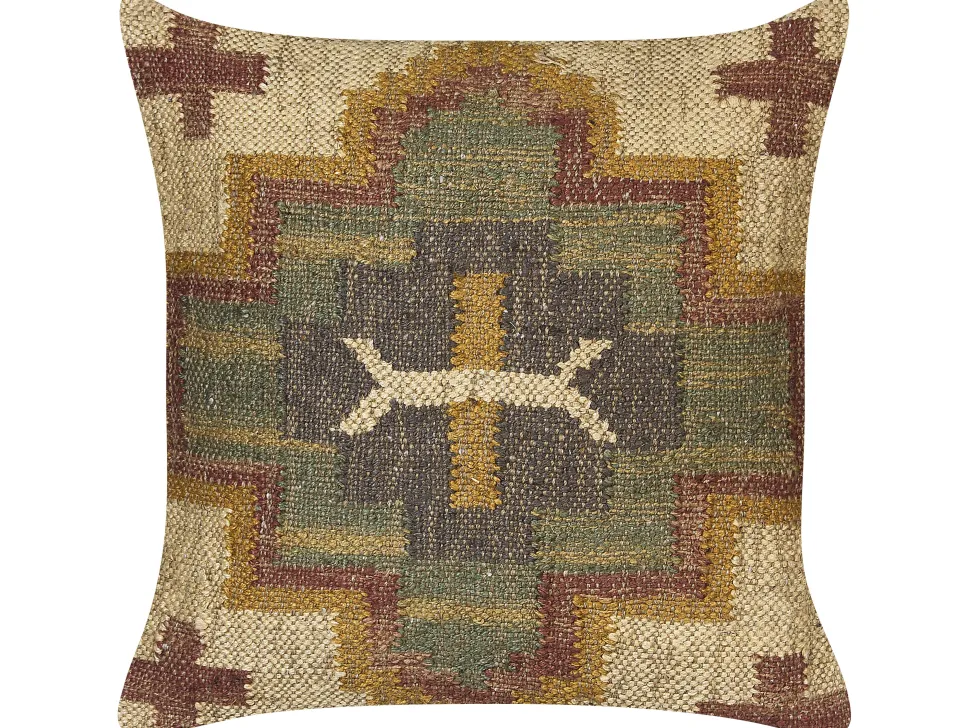 Dekokissen Orientalisches Muster Jute Mehrfarbig 45 X 45 Cm Pulicat