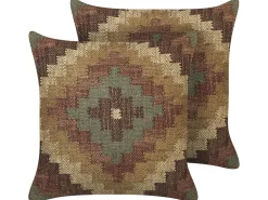 Dekokissen Orientalisches Muster Jute Mehrfarbig 45 X 45 Cm 2Er Set Maguri