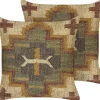 Dekokissen Orientalisches Muster Jute Mehrfarbig 45 X 45 Cm 2Er Set Pulicat