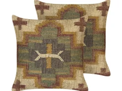Dekokissen Orientalisches Muster Jute Mehrfarbig 45 X 45 Cm 2Er Set Pulicat