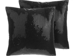 Dekokissen Pailletten Schwarz 45 X 45 Cm 2Er Set Aster