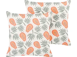 Dekokissen Papaya-Motiv Mehrfarbig 45 X 45 Cm 2Er Set Avens