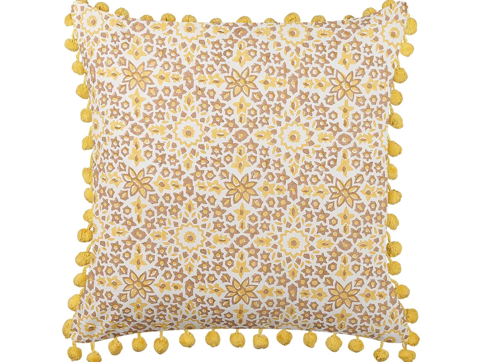 Dekokissen Pflanzenmuster Baumwolle Gelb 45 X 45 Cm 2Er Set Lycrois