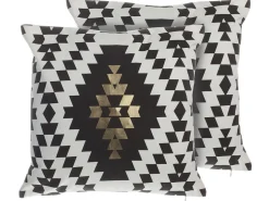 Dekokissen Rautenmuster Baumwolle Schwarz/Gold 45 X 45 Cm 2Er Set Coleus
