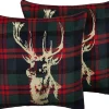 Dekokissen Rentier-Motiv Kariert Bunt 45 X 45 Cm 2Er Set Rudolph