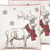 Dekokissen Rentier-Motiv Weis / Rot 45 X 45 Cm 2Er Set Sven