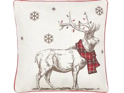 Dekokissen Rentier-Motiv Weis / Rot 45 X 45 Cm 2Er Set Sven