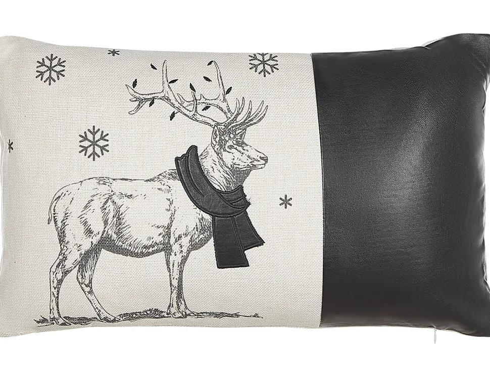 Dekokissen Rentier-Motiv Weis / Schwarz 30 X 50 Cm 2Er Set Sven