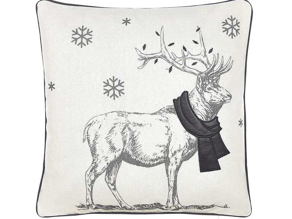 Dekokissen Rentier-Motiv Weis / Schwarz 45 X 45 Cm 2Er Set Sven